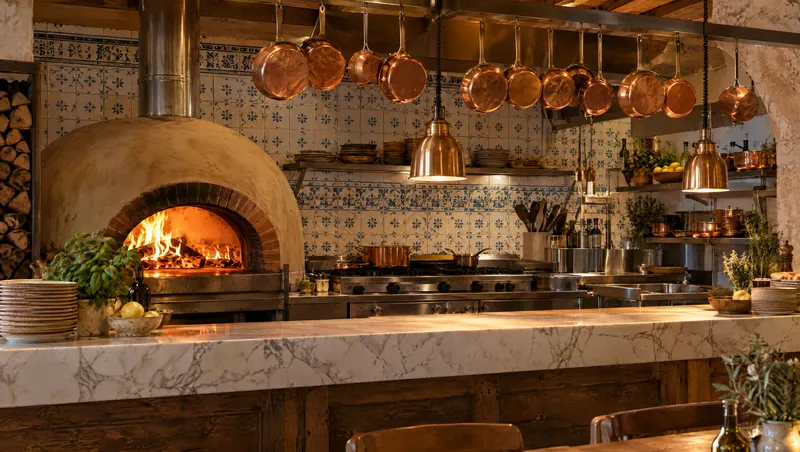 Horno de leña de la cocina